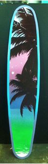 Picture of Surfboard Cutout - 4 - pastel with black palms