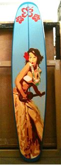 Picture of Surfboard Cutout - 1 - Hula with blue background