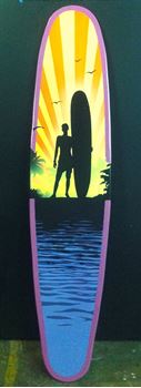 Picture of Surfboard Cutout - 5 - Yellow/Blue Surfer silhouette
