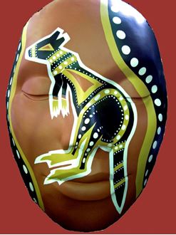 Picture of Mask - Aboriginal style  Kangaroo 