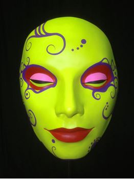 Picture of Mask Lime Green Red Lips 