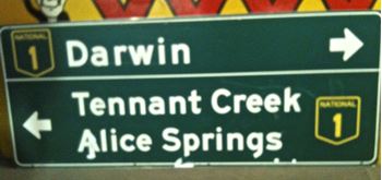 Picture of Sign Darwin Alice Springs 
