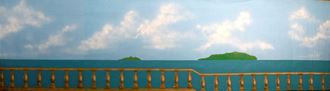 Picture of Backdrop Mediterranean Seaside Balcony 11m x 3m