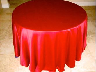 Picture of Tablecloth Red Satin 3.3m round