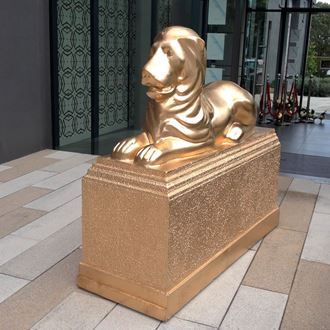 Picture of Gold Lion Statue Plinth