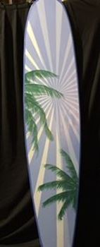 Picture of Surfboard Cutout 9 - Blue with palm tree