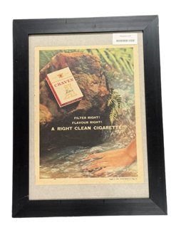 Picture of "Craven Cigarette" poster framed