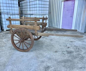 Picture of rustic wooden hand drawn cart - rustic style