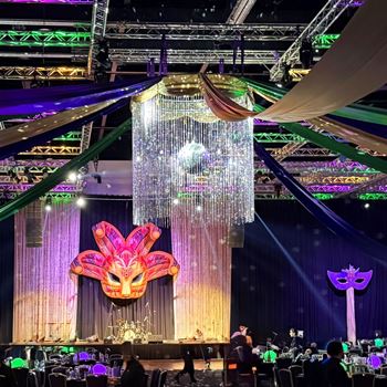 Picture of Chandelier - Faux Crystal 3m Wide x 4m High Crustal bead and mirror ball design