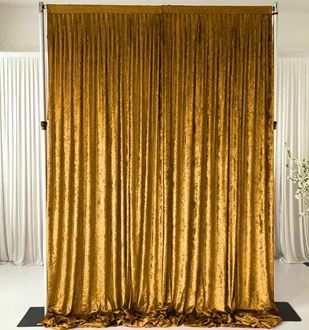 Picture of Gold Crushed Velvet Curtain Backdrop