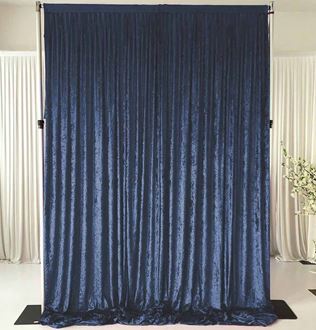Picture of Navy Crushed Velvet Curtain Backdrop