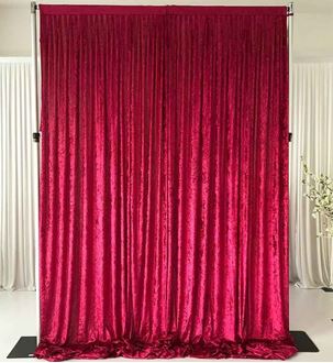 Picture of Red Crushed Velvet Curtain Backdrop