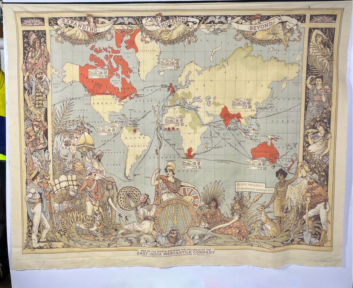 Picture of East India Company Route Map on canvas banner