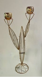 Picture of Cactus candelholder Gold - Table Centrepiece