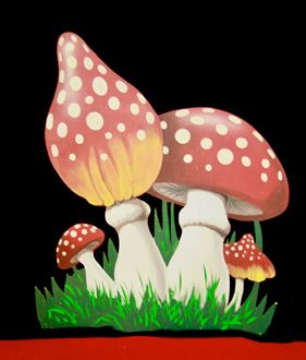 Picture of Cutout Toadstool Mushroom 3 - 1.2m H - red